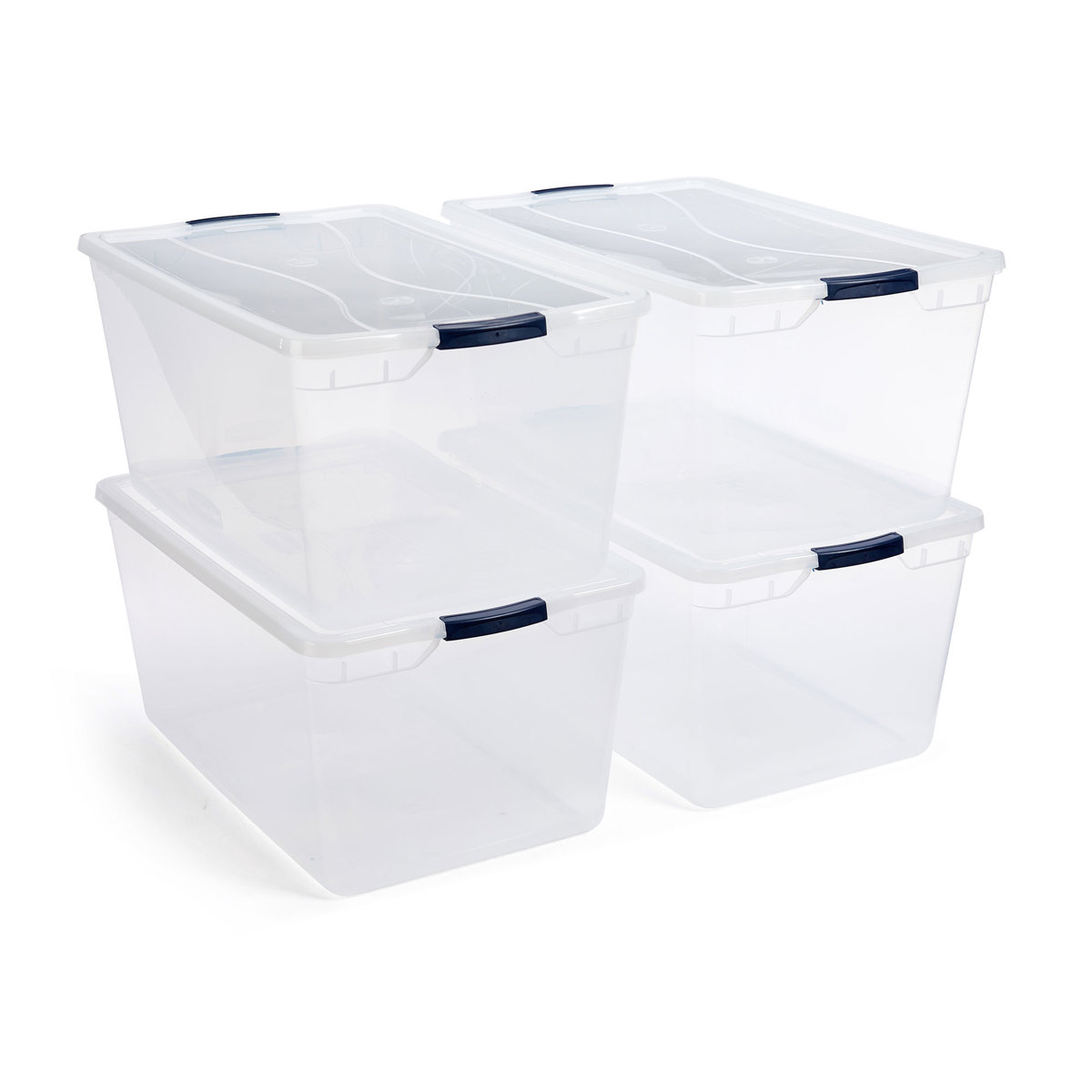 Rubbermaid Cleverstore Clear 95 Qt Plastic Storage Bins with Lids, 4-Pack